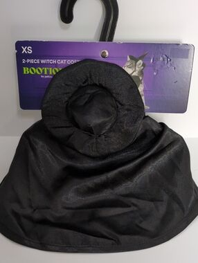 NWT Bootique 2-Piece Witch Cat Costume Set XS Black Cape & Hat Pet Outfit
